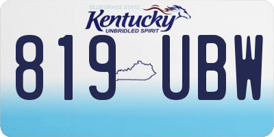 KY license plate 819UBW