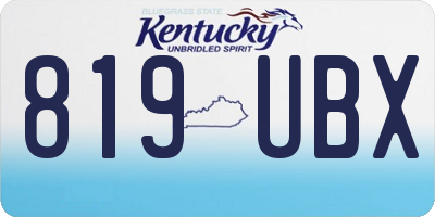 KY license plate 819UBX