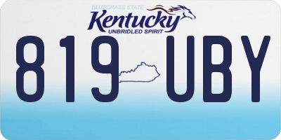 KY license plate 819UBY
