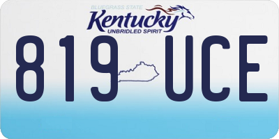 KY license plate 819UCE