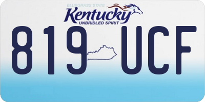KY license plate 819UCF