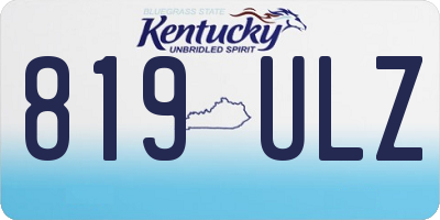 KY license plate 819ULZ