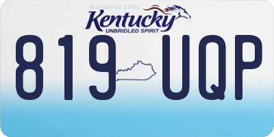 KY license plate 819UQP