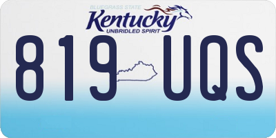 KY license plate 819UQS