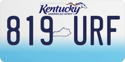 KY license plate 819URF