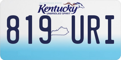 KY license plate 819URI