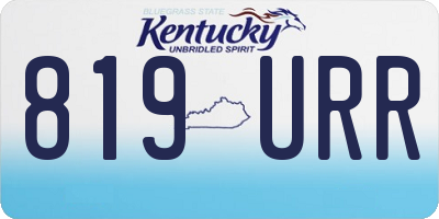 KY license plate 819URR