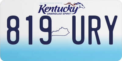 KY license plate 819URY