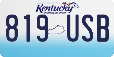 KY license plate 819USB