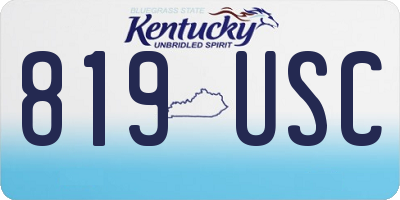 KY license plate 819USC
