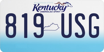 KY license plate 819USG