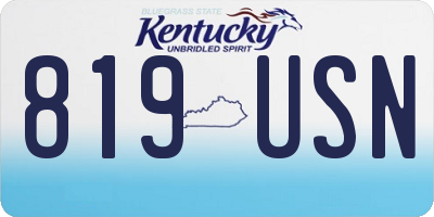 KY license plate 819USN