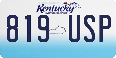 KY license plate 819USP