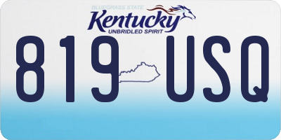 KY license plate 819USQ