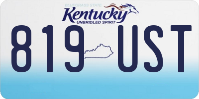 KY license plate 819UST