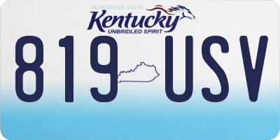KY license plate 819USV