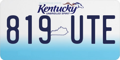 KY license plate 819UTE