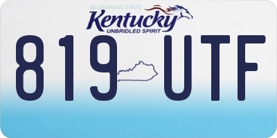 KY license plate 819UTF