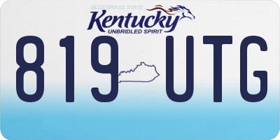 KY license plate 819UTG