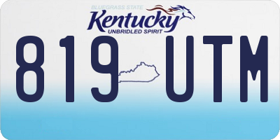 KY license plate 819UTM