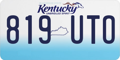 KY license plate 819UTO
