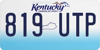 KY license plate 819UTP