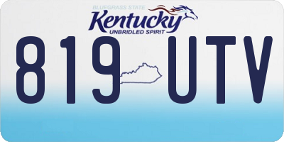 KY license plate 819UTV
