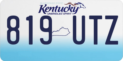 KY license plate 819UTZ