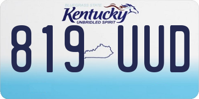 KY license plate 819UUD