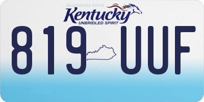 KY license plate 819UUF
