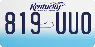 KY license plate 819UUO