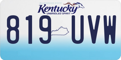 KY license plate 819UVW