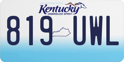 KY license plate 819UWL