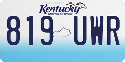 KY license plate 819UWR