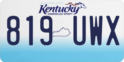KY license plate 819UWX