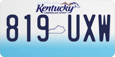 KY license plate 819UXW