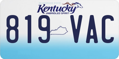 KY license plate 819VAC