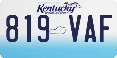 KY license plate 819VAF
