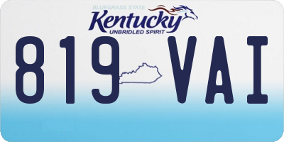 KY license plate 819VAI