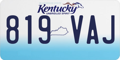 KY license plate 819VAJ
