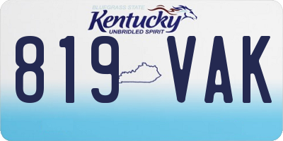 KY license plate 819VAK