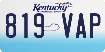 KY license plate 819VAP