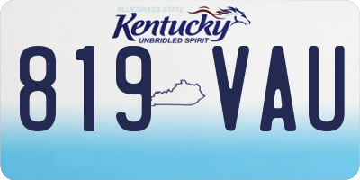 KY license plate 819VAU