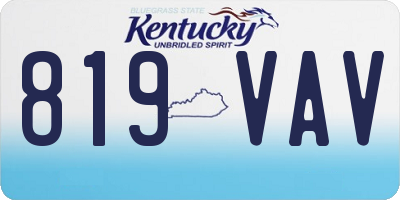 KY license plate 819VAV