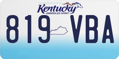 KY license plate 819VBA