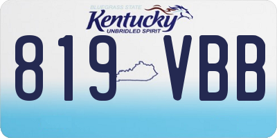 KY license plate 819VBB