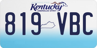KY license plate 819VBC