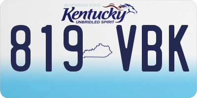 KY license plate 819VBK