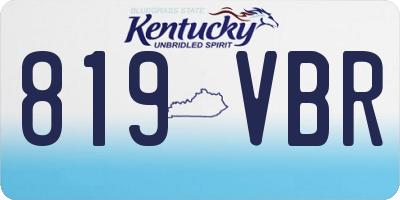 KY license plate 819VBR