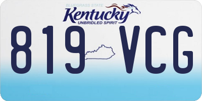KY license plate 819VCG
